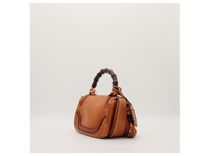 Gucci Borsa Bamboo in pelle Marrone - vista 4