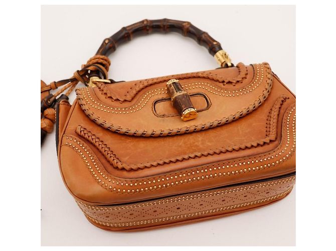 Gucci Borsa Bamboo in pelle Marrone - vista 6
