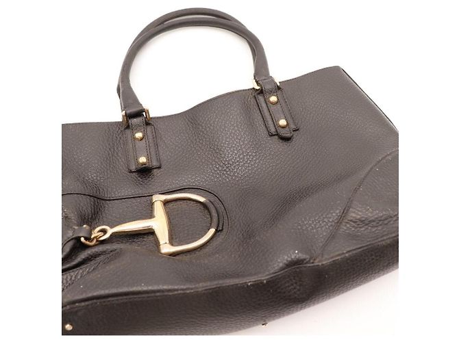 Gucci Borsa Tote Horsebit Pelle Nera Nero - vista 6