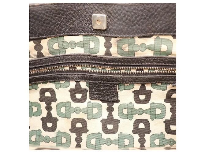 Gucci Borsa Tote Horsebit Pelle Nera Nero - vista 7
