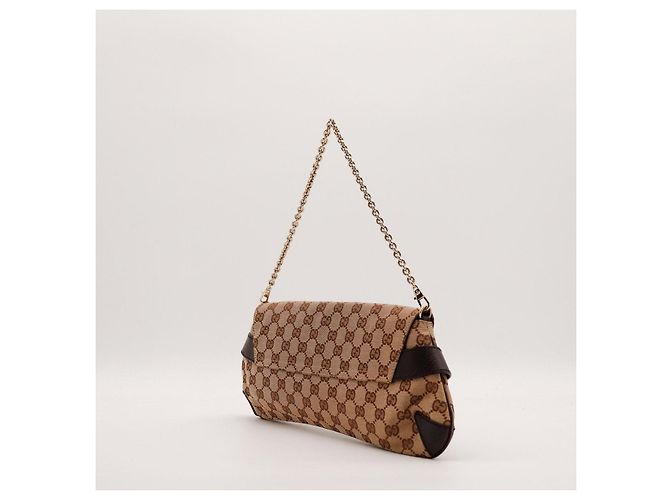 Gucci Borsa a tracolla Horsebit in tela monogramma Marrone - vista 4