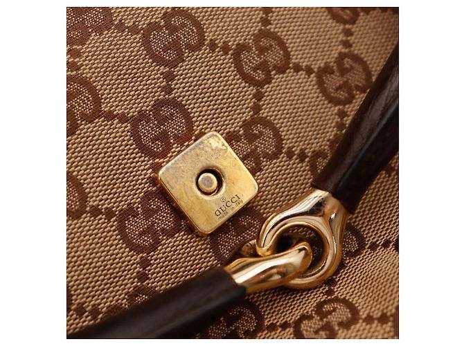 Gucci Borsa a tracolla Horsebit in tela monogramma Marrone - vista 7