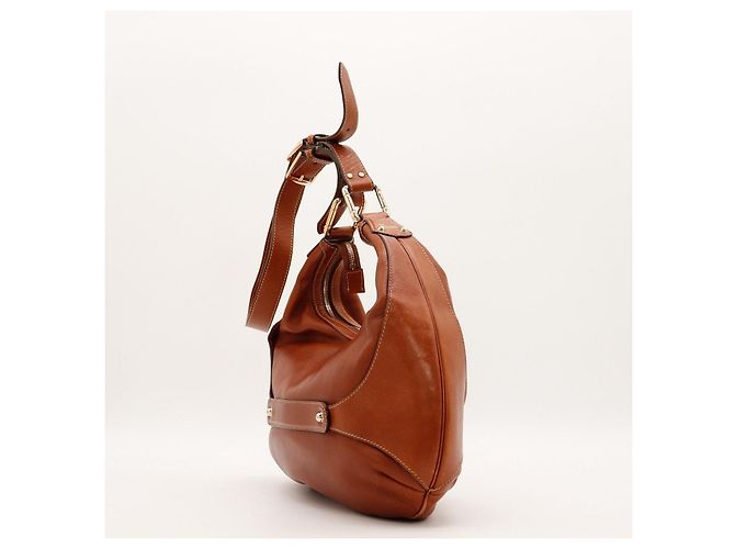 Gucci Borsa Hobo Bamboo e Morsetto in Pelle Marrone - vista 4