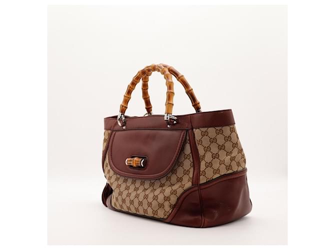 Gucci Bamboo Shopper Borsa Marrone - vista 2