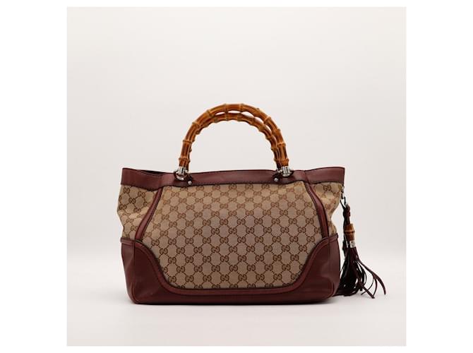 Gucci Bamboo Shopper Borsa Marrone - vista 3