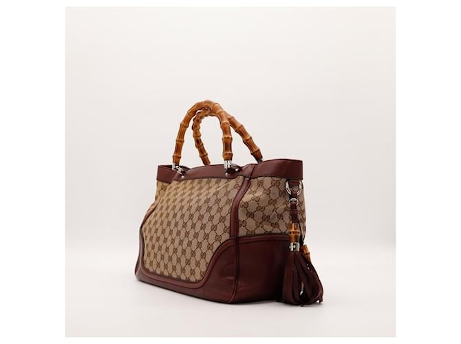 Gucci Bamboo Shopper Borsa Marrone - vista 4