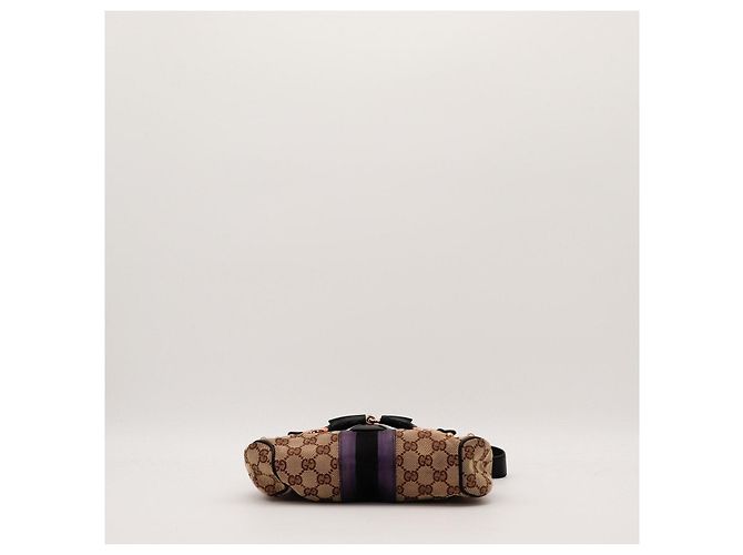 Gucci Borsa Hobo Abbey in tela monogram Marrone Nero Porpora - vista 5