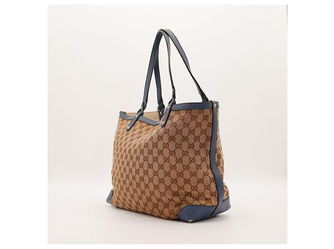Gucci Borsa Tote in Tela Monogramma GG Marrone Blu - vista 2