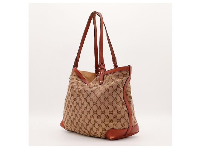 Borsa Tote Gucci in Tela GG Supreme Marrone - vista 2