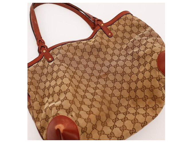 Borsa Tote Gucci in Tela GG Supreme Marrone - vista 6