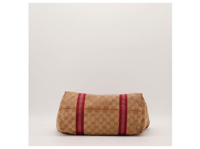 Borsa Tote Gucci Tela Monogramma GG Rosso Beige - vista 4
