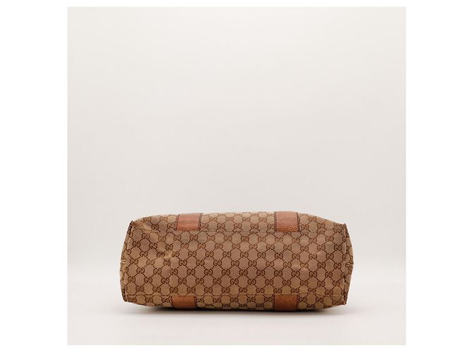 Gucci Borsa Tote GG Supreme in tela monogrammata e pelle Marrone - vista 5