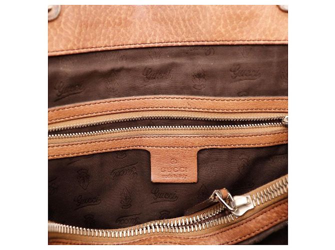 Gucci Borsa Tote GG Supreme in tela monogrammata e pelle Marrone - vista 7