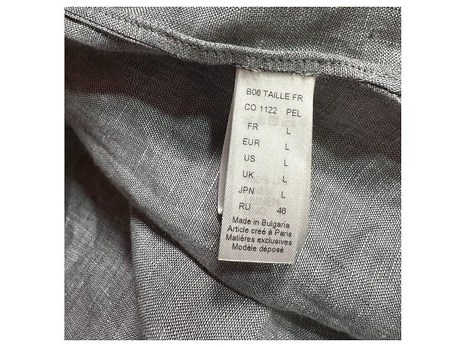 Camisa Eres Exact de lino gris - vista 8