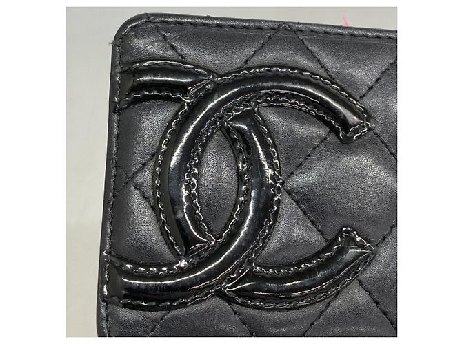 Tarjetero de piel de cordero Chanel Cambon Negro - vista 7