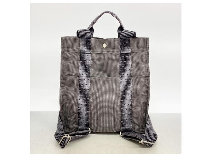Hermès Hermes Gray Canvas Backpack Brown - view 11