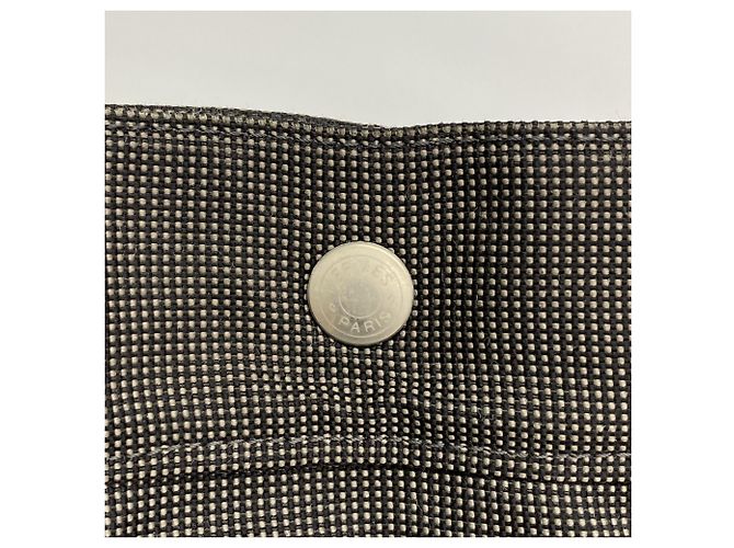 Hermès Hermes Gray Canvas Backpack Brown - view 8