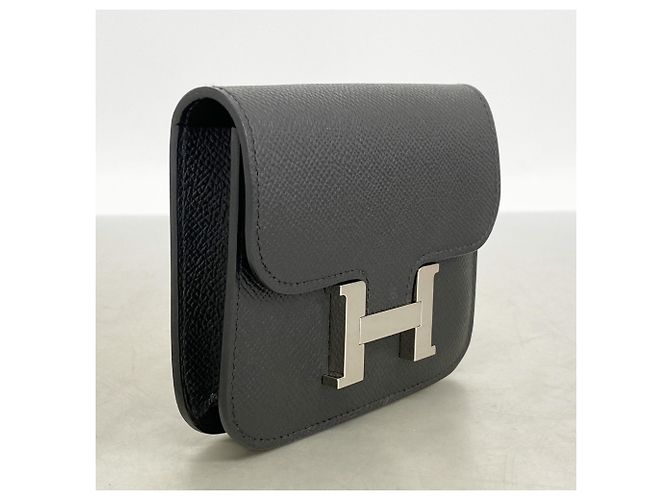 Hermès Portafoglio Constance in pelle Epsom nera Nero - vista 2