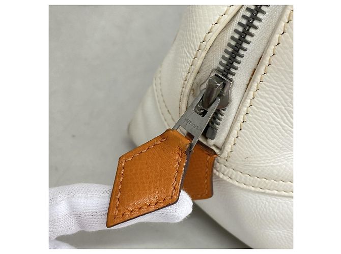 Hermès Borsa Hermes Plume 28 Bianco Arancione - vista 10