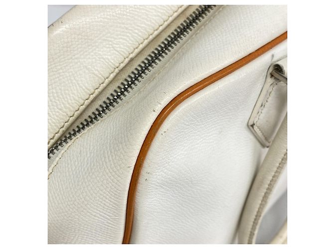 Hermès Borsa Hermes Plume 28 Bianco Arancione - vista 11