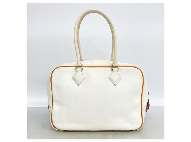 Hermès Borsa Hermes Plume 28 Bianco Arancione - vista 12