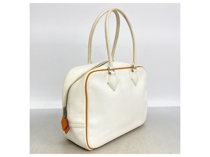 Hermès Borsa Hermes Plume 28 Bianco Arancione - vista 2
