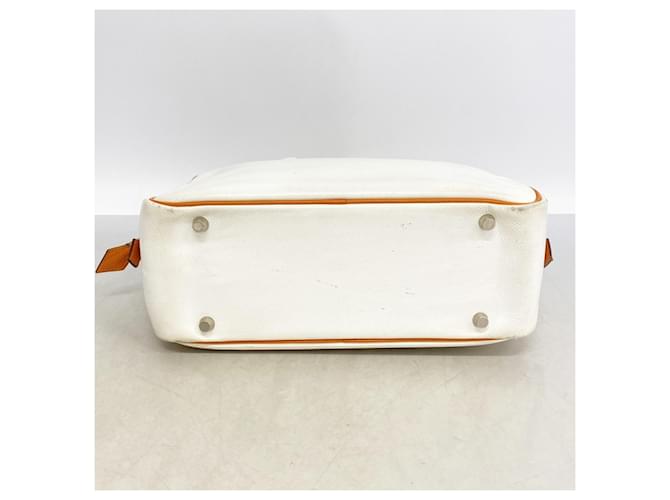 Hermès Borsa Hermes Plume 28 Bianco Arancione - vista 3