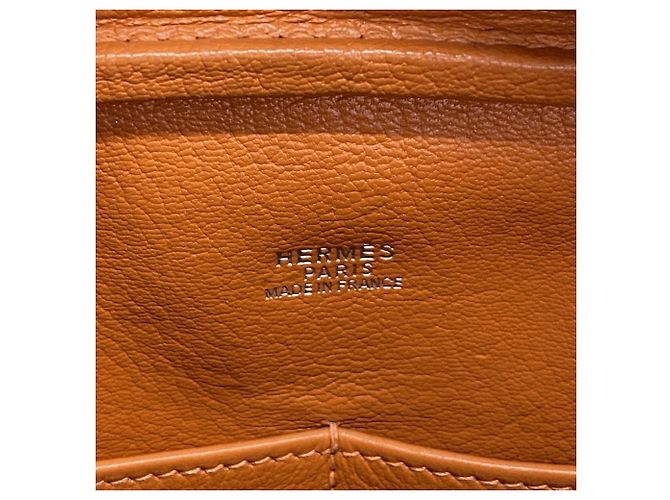 Hermès Borsa Hermes Plume 28 Bianco Arancione - vista 5