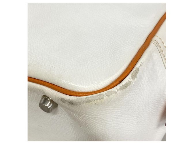Hermès Borsa Hermes Plume 28 Bianco Arancione - vista 6
