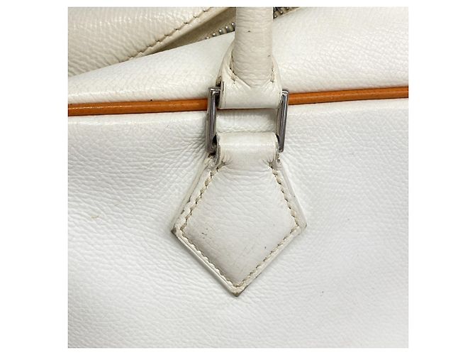 Hermès Borsa Hermes Plume 28 Bianco Arancione - vista 8
