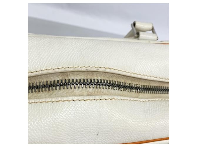 Hermès Borsa Hermes Plume 28 Bianco Arancione - vista 9