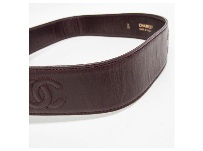 Chanel Coco Mark Kettenverschluss Damen Ledergürtel Bordeaux - Ansicht 11