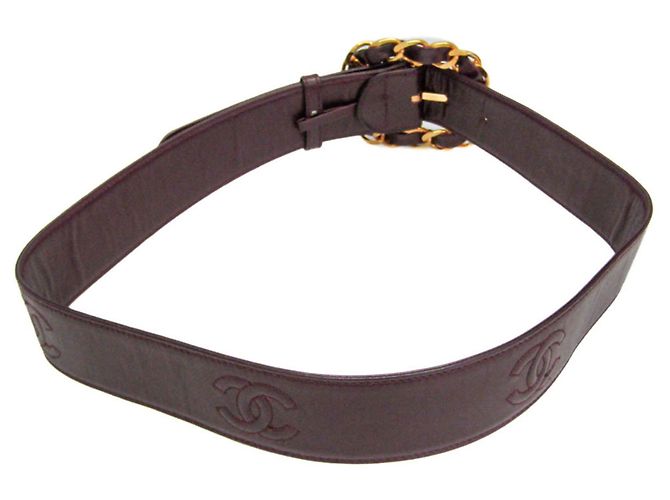 Chanel Coco Mark Kettenverschluss Damen Ledergürtel Bordeaux - Ansicht 2
