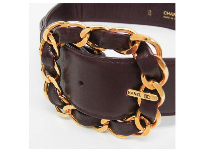 Chanel Coco Mark Kettenverschluss Damen Ledergürtel Bordeaux - Ansicht 3