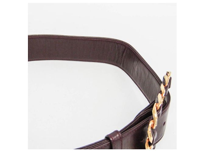 Chanel Coco Mark Kettenverschluss Damen Ledergürtel Bordeaux - Ansicht 5