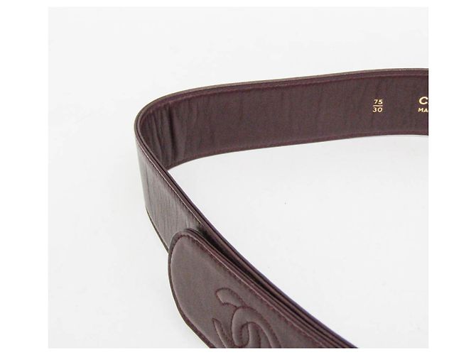 Chanel Coco Mark Kettenverschluss Damen Ledergürtel Bordeaux - Ansicht 6