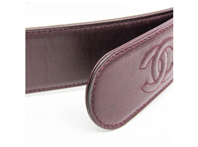 Chanel Coco Mark Kettenverschluss Damen Ledergürtel Bordeaux - Ansicht 7