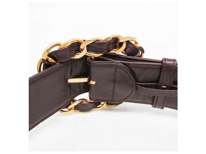 Chanel Coco Mark Kettenverschluss Damen Ledergürtel Bordeaux - Ansicht 8
