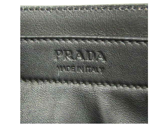 Tote Prada Ouverture Lederschultertasche Braun Schwarz - Ansicht 15