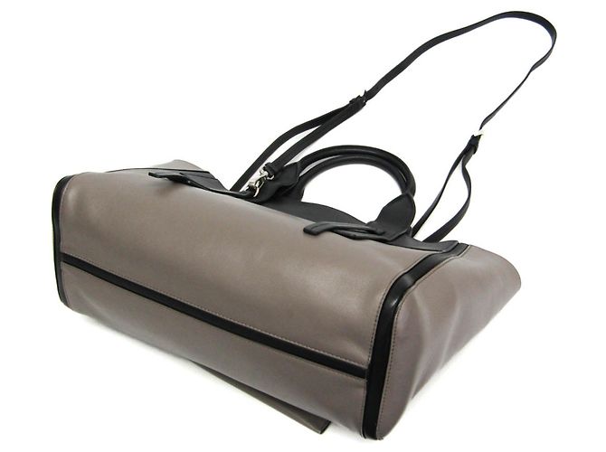 Tote Prada Ouverture Lederschultertasche Braun Schwarz - Ansicht 2