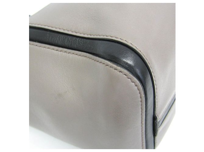 Tote Prada Ouverture Lederschultertasche Braun Schwarz - Ansicht 4