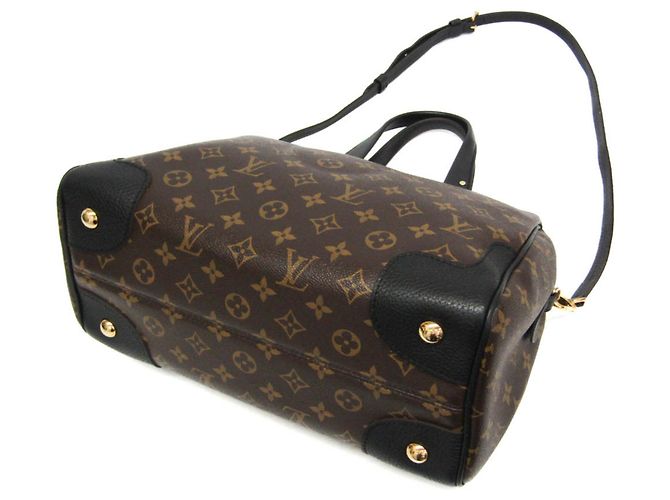 Borsa Louis Vuitton Monogram Macassar Retiro Marrone Nero - vista 2