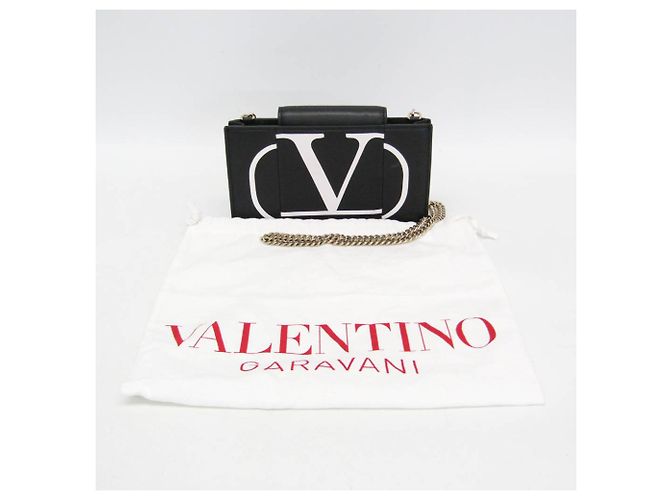 Mini borsa a tracolla e pochette per telefono Valentino Garavani V Logo Chain Nero - vista 2