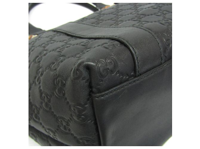 Bamboo Borsa a tracolla Gucci Guccissima in pelle nera e bambù Nero - vista 4
