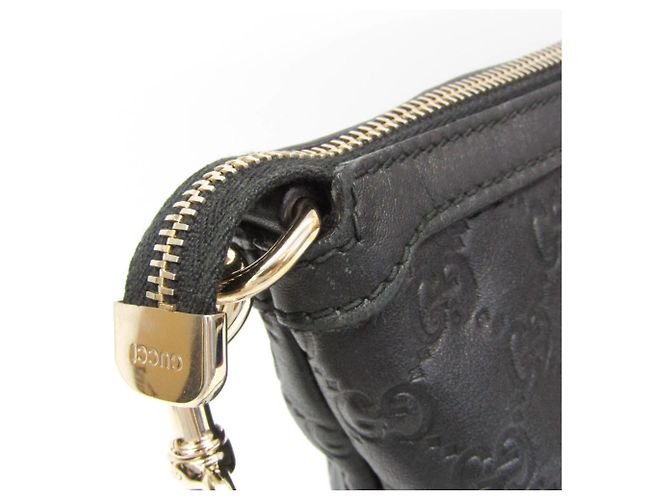Bamboo Borsa a tracolla Gucci Guccissima in pelle nera e bambù Nero - vista 7