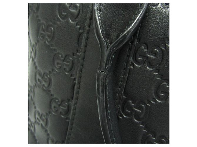Bamboo Borsa a tracolla Gucci Guccissima in pelle nera e bambù Nero - vista 9