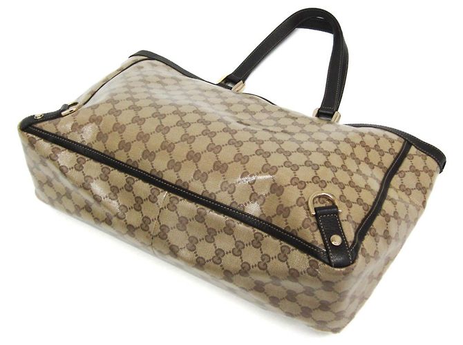 Borsa Tote Gucci GG Crystal Abby Marrone Beige - vista 2