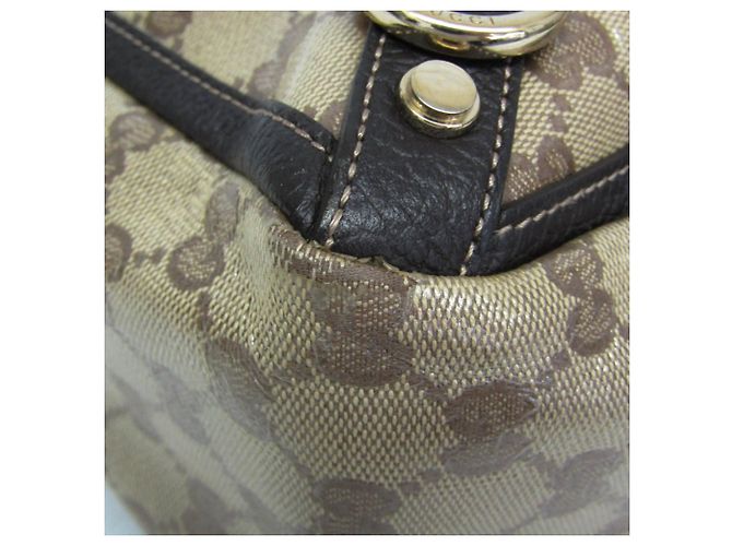 Borsa Tote Gucci GG Crystal Abby Marrone Beige - vista 4