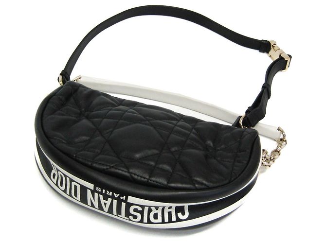 Borsa Hobo Christian Dior Dior Vibe Nero Bianco - vista 2