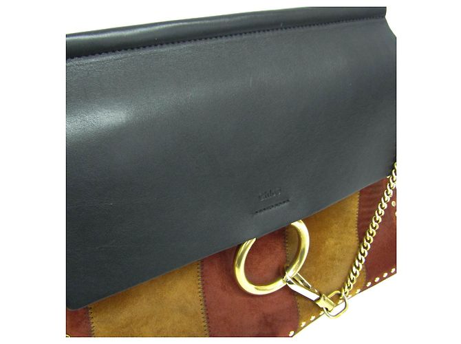 Bolsa de ombro Chloé Faye em couro e camurça tamanho Medium Marrom Preto - vista 4